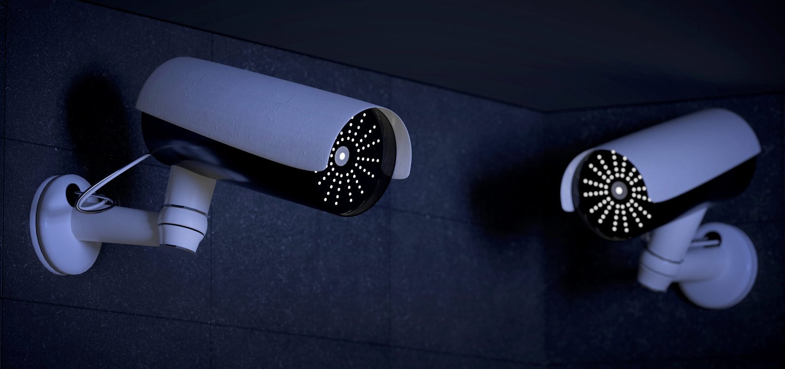 Security CCTV camera system - 3d rendering